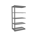 Tennsco Z-Line Shelving W/ Five Perf. Shlvs, Boltless, 42"Wx24"Dx84"H, Add-On, Gry ZM7-4224A-5PD-MGY